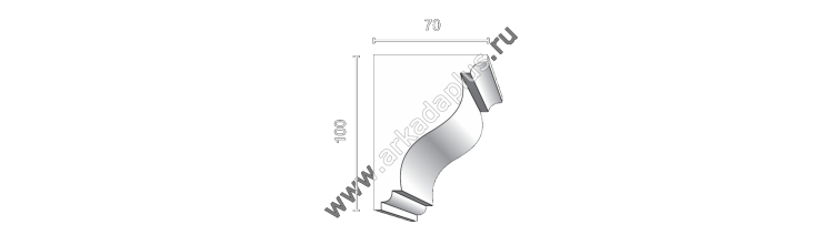 Гладкий карниз К-512